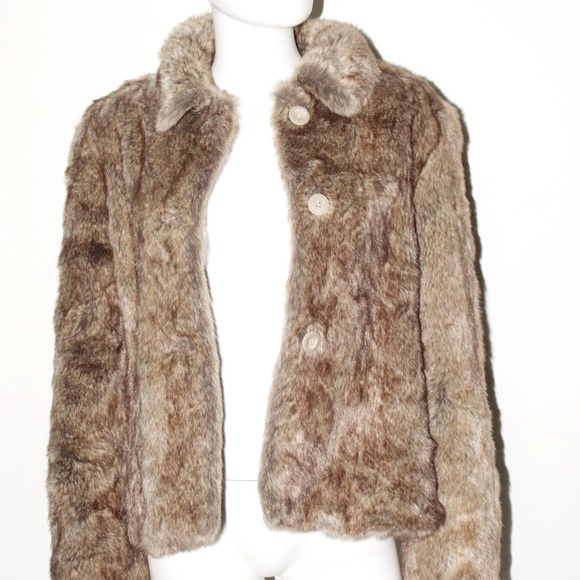 Faux Mink Button Up Coat - Picture 1 of 2